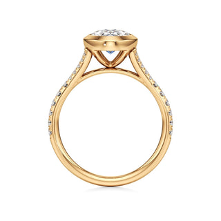 Split Pavé Set Bezel Princess Engagement Ring