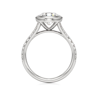 Split Pavé Set Bezel Princess Engagement Ring