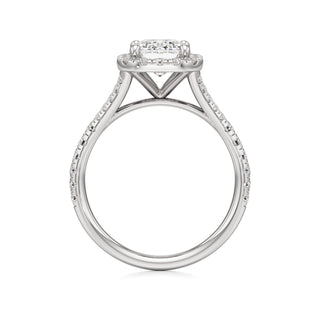 Split Pavé Set Halo Pear Engagement Ring