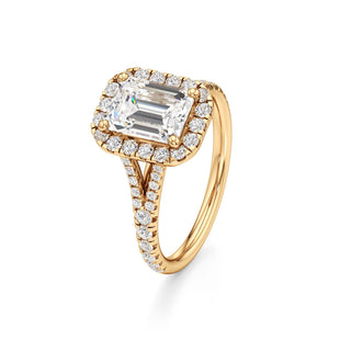 Split Pavé Set Halo Pear Engagement Ring