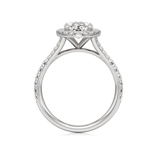 Split Pavé Set Halo Pear Engagement Ring