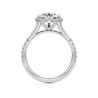 Split Pavé Set Halo Pear Engagement Ring