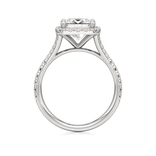 Split Pavé Set Halo Pear Engagement Ring
