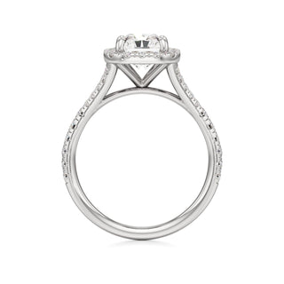Split Pavé Set Halo Pear Engagement Ring
