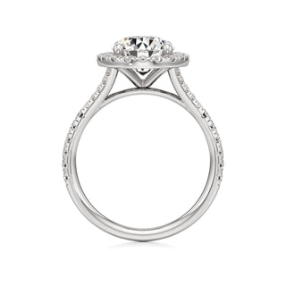 Split Pavé Set Halo Pear Engagement Ring