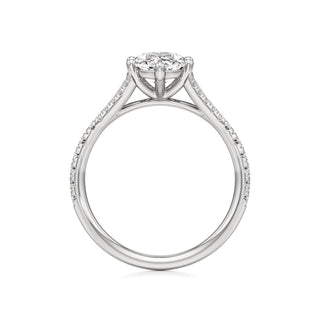 Split Pavé Set Six Prong Pear Engagement Ring