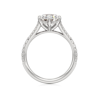 Split Pavé Set Six Prong Pear Engagement Ring