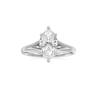 Split Plain Basket Marquise Engagement Ring