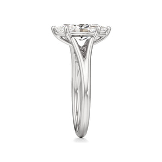 Split Plain Basket Marquise Engagement Ring