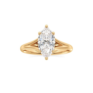 Split Plain Basket Marquise Engagement Ring