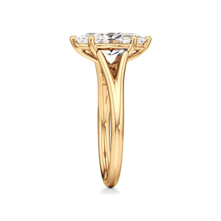 Split Plain Basket Marquise Engagement Ring