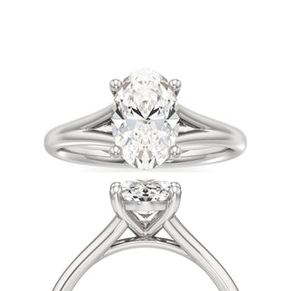 Split Plain Basket Oval Engagement Ring