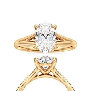 Split Plain Basket Oval Engagement Ring