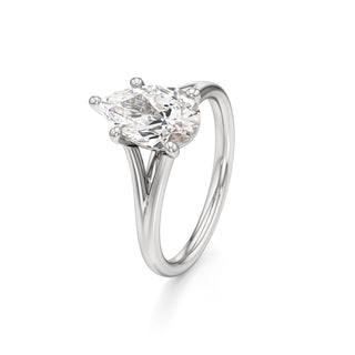 Split Plain Basket Marquise Engagement Ring