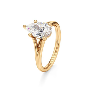 Split Plain Basket Marquise Engagement Ring