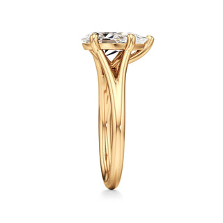Split Plain Basket Marquise Engagement Ring