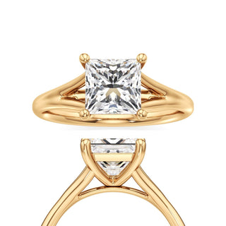Split Plain Basket Princess Engagement Ring