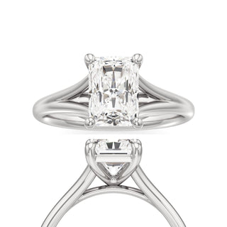 Split Plain Basket Radiant Engagement Ring