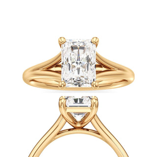Split Plain Basket Radiant Engagement Ring