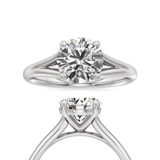 Split Plain Basket Round Engagement Ring
