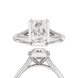 Split Plain Bezel Radiant Engagement Ring