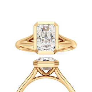 Split Plain Bezel Radiant Engagement Ring