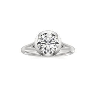 Split Plain Bezel Elongated Cushion Engagement Ring