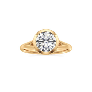 Split Plain Bezel Elongated Cushion Engagement Ring