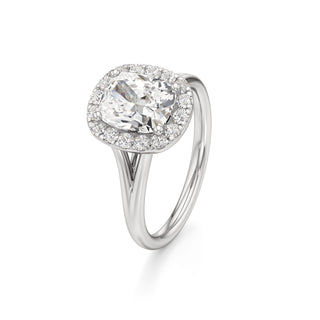 Split Plain Halo Round Engagement Ring