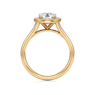 Split Plain Halo Round Engagement Ring