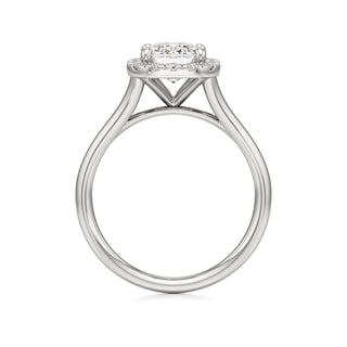 Split Plain Halo Round Engagement Ring
