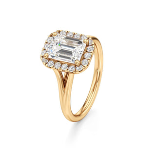Split Plain Halo Round Engagement Ring