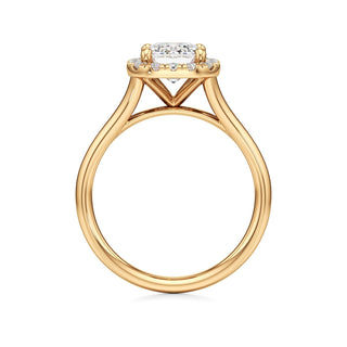 Split Plain Halo Round Engagement Ring
