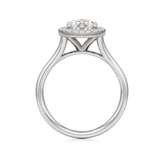 Split Plain Halo Round Engagement Ring