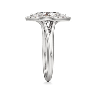 Split Plain Halo Round Engagement Ring