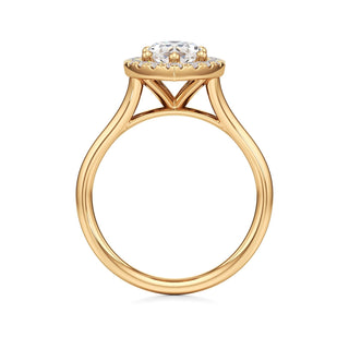 Split Plain Halo Round Engagement Ring