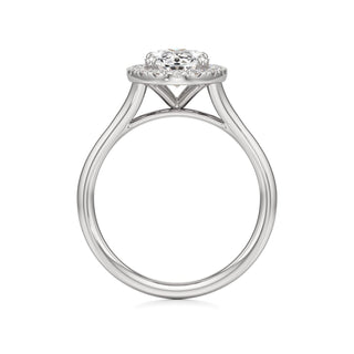 Split Plain Halo Round Engagement Ring