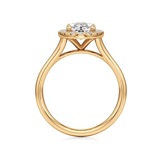 Split Plain Halo Round Engagement Ring