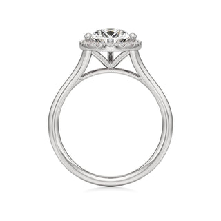 Split Plain Halo Round Engagement Ring