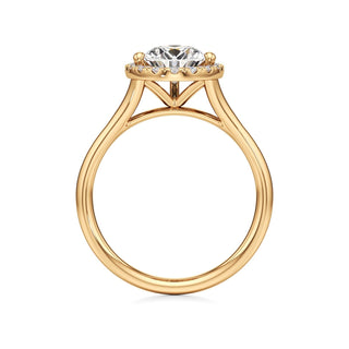 Split Plain Halo Round Engagement Ring