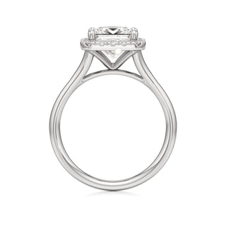 Split Plain Halo Round Engagement Ring