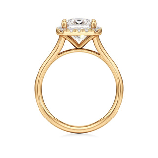 Split Plain Halo Round Engagement Ring