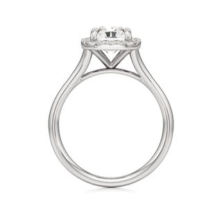 Split Plain Halo Round Engagement Ring
