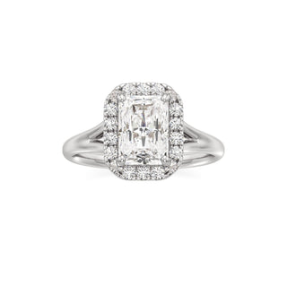 Split Plain Halo Round Engagement Ring