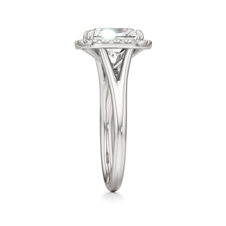 Split Plain Halo Round Engagement Ring