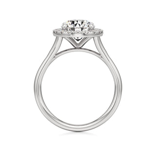 Split Plain Halo Round Engagement Ring