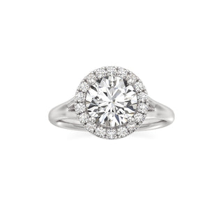 Split Plain Halo Round Engagement Ring