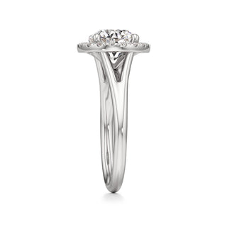 Split Plain Halo Round Engagement Ring
