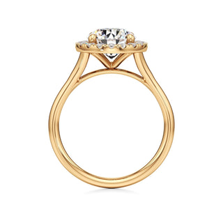 Split Plain Halo Round Engagement Ring
