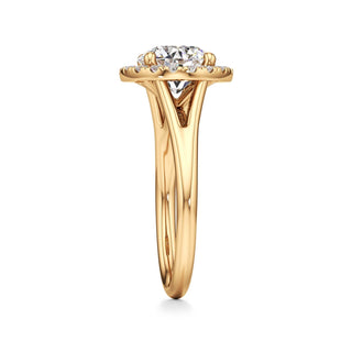 Split Plain Halo Round Engagement Ring